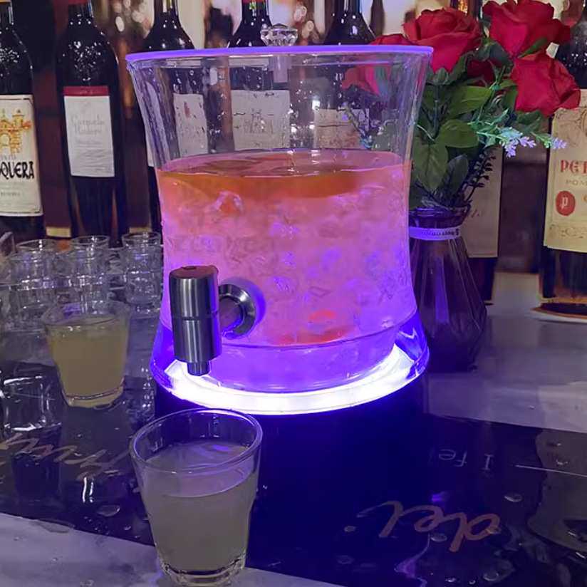 酒吧LED冰块啤酒桶带龙头饮料桶鸡尾酒网红扎啤容器发光香槟酒炮