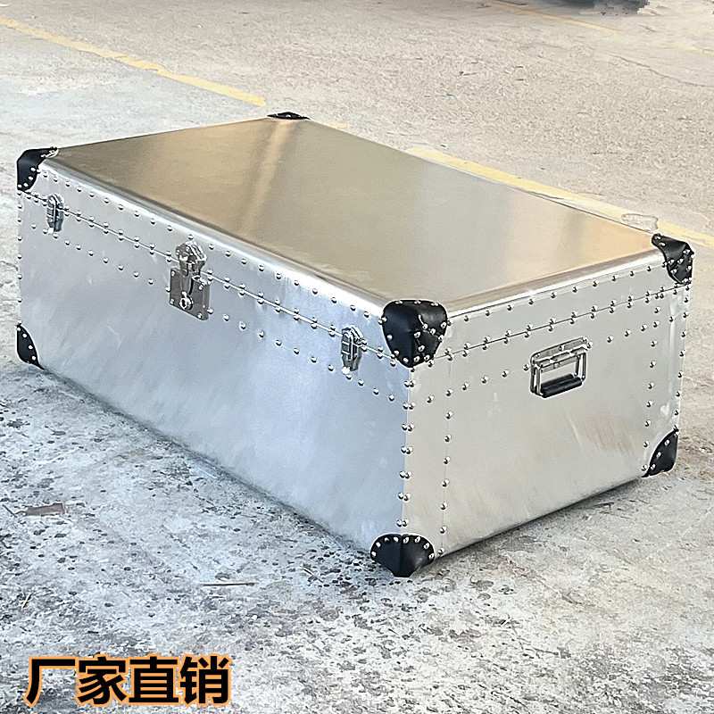 美式乡村loft工业风格复古做旧铝皮储物箱式方形茶几个性茶桌艺术