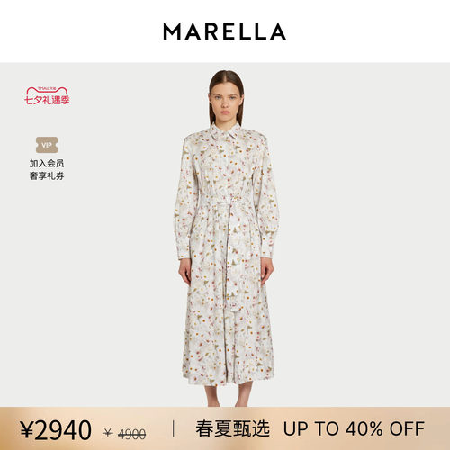 【春夏新降】MARELLA 女装衬衫领长袖连衣裙3221166102