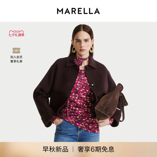 【2026早秋新品】MARELLA 女装绵羊毛混纺毛呢外套3086036102