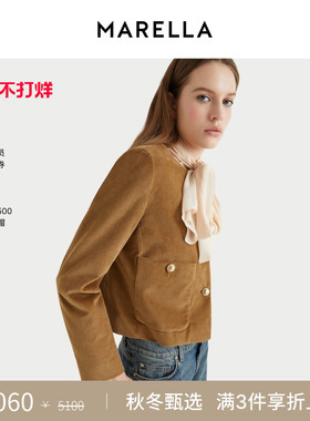 MARELLA 2025秋冬女装短款灯芯绒短外套3046075202