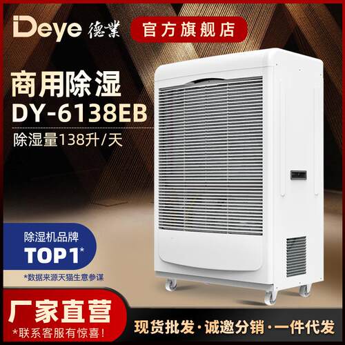 德业工业除湿机 食品车间地下室机房大功率抽湿机DY-6138EB