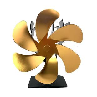 货源壁炉风扇Stove Fan火大工字新6叶金色热动力无需电源耐高温