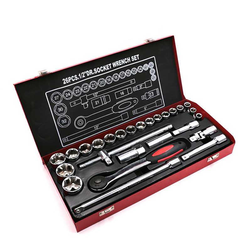 WEDO维度钢制工具 26件1/2”系列套筒 铬钒钢 工业级套装WD157D