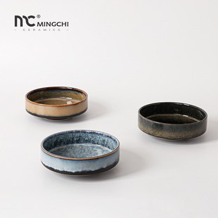 6寸日式陶瓷创意直边圆钵碗餐厅沙拉碗浓汤碗西餐碗宽口浅底碗