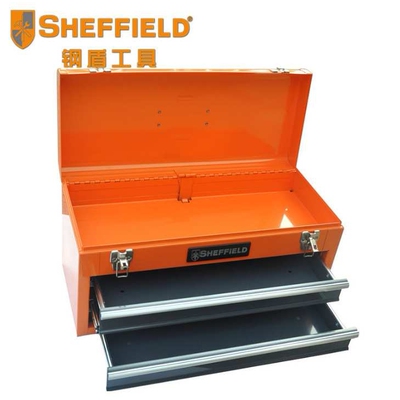 钢盾工具2抽屉铁皮工具箱带锁抽屉大号三层加厚五金维修箱S025010