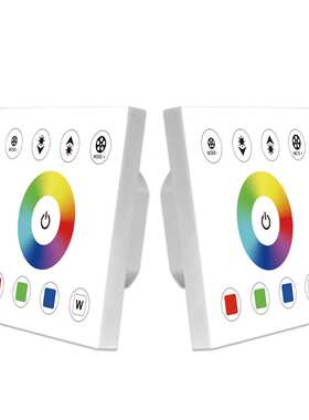 86面板RGBW控制器 塑胶86*86面板 5-24V全触摸黑色白色墙壁式面板