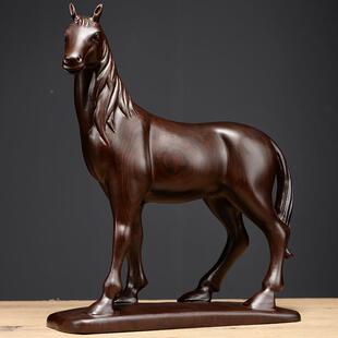 xxg-385黑檀木雕马摆件马成功家品装饰居品客厅到办公室开业礼仿