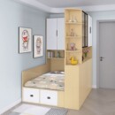 小户型客厅隔断衣柜组合床多功能侧柜一体储物床卧室省空间床定制