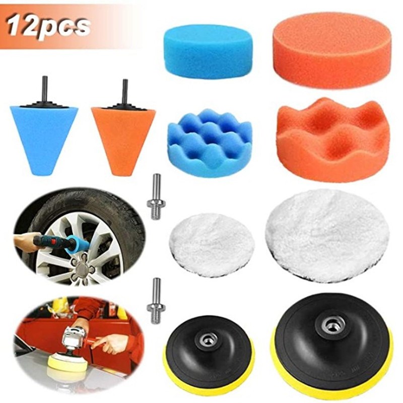 3寸5寸合并组合抛光海绵轮锥形套装现货供应跨境产品羊毛盘抛光垫