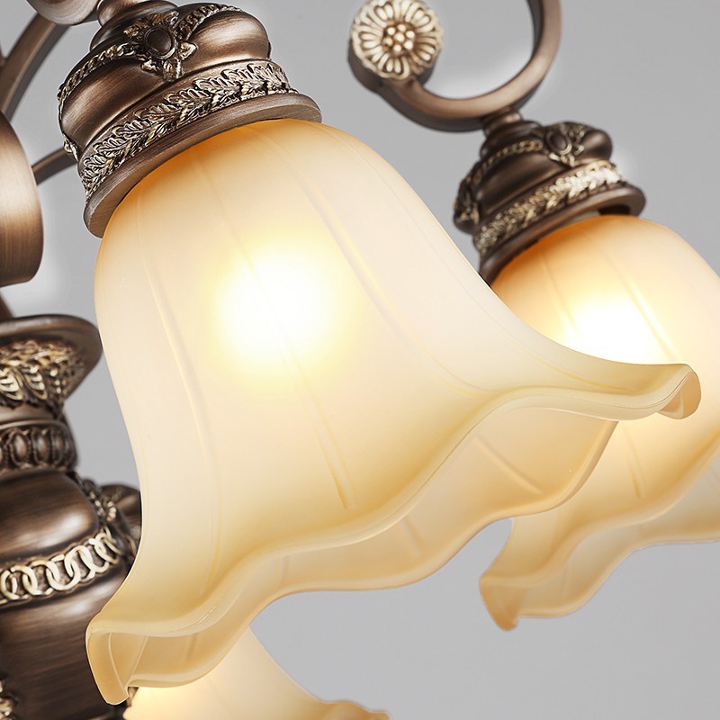 别墅客厅吊灯欧式复古灯具乡村大气复式楼大厅灯饰餐厅卧室美式灯