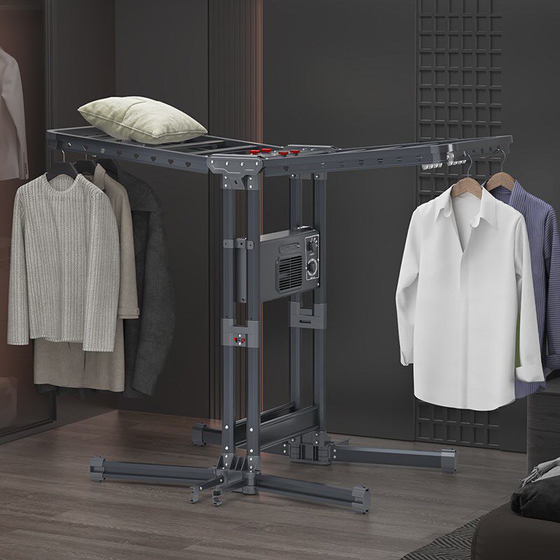 烘干消毒折叠碟形晾衣架落地室内阳台晒被子铝合金伸缩晾衣杆家用