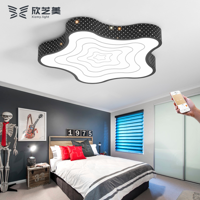 LED吸顶灯温馨卧室灯浪漫儿童房间个性几何客厅灯书房灯餐厅灯具