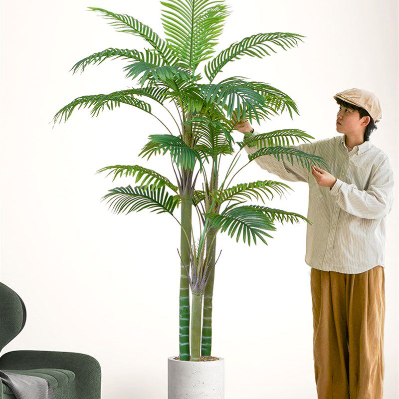 仿真绿植椰子树室内造景热带刺葵针葵大型盆栽装饰酒店落地假棕榈
