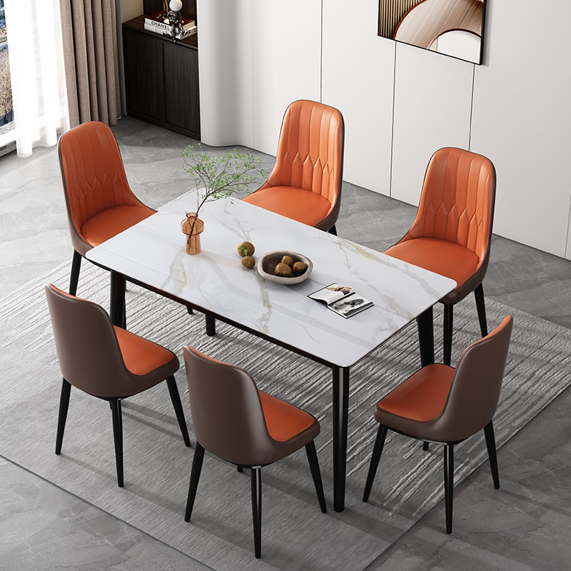 岩板餐桌家用小户型实木轻奢桌椅组合现代简约高端2021新款桌子