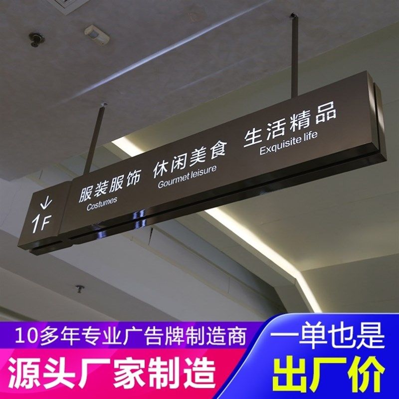 商场双面吊牌灯箱指示牌医院超市地下车库卫生间悬挂镂空发光定做