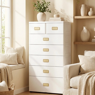 收纳柜抽屉式塑料家用客厅零食储物柜收纳箱子多层衣物床头置物柜