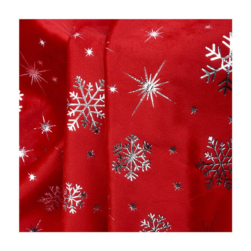 多色可选 烫银圣诞雪花3版荷兰绒丽丝绒烫金 3d烫金时尚家纺布