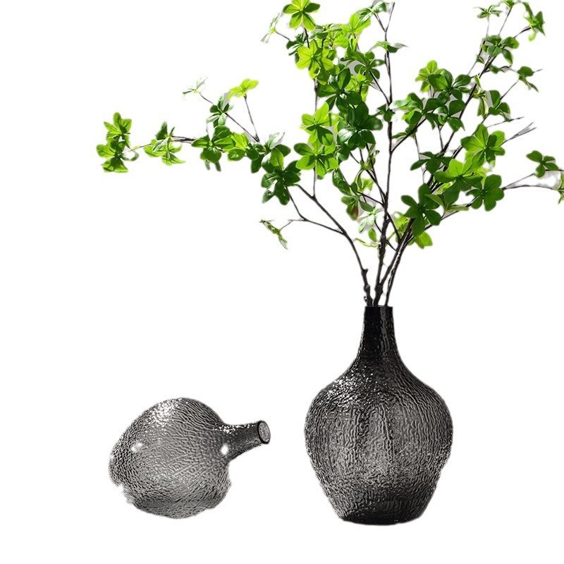 日式大肚子树皮吊钟马醉木花瓶摆件网红玻璃客厅插花简约水培落地