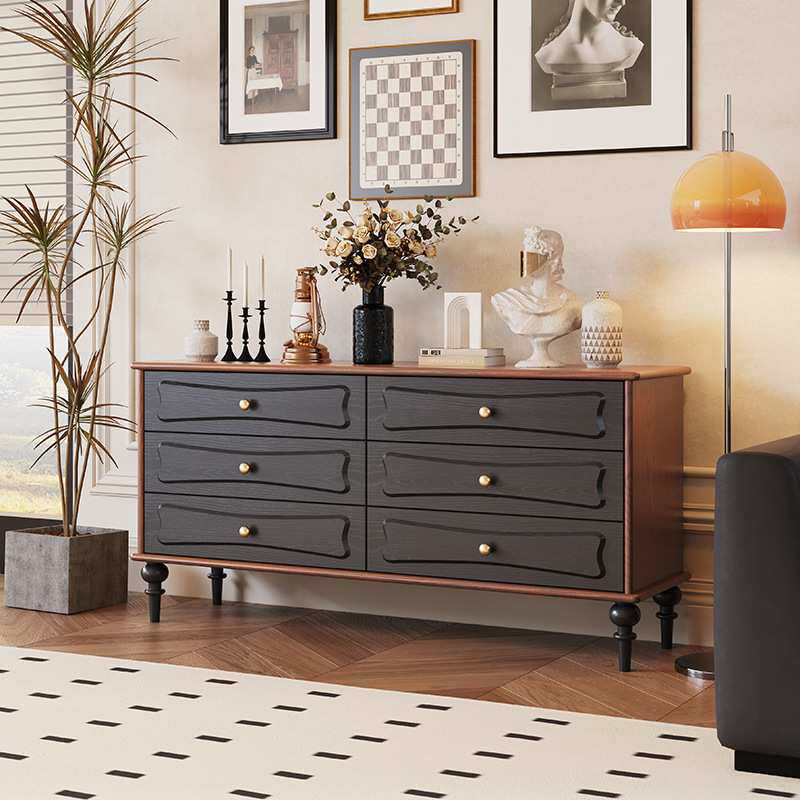 美式乡村实木斗柜玄关柜卧室储物柜复古客厅靠墙装饰柜收纳柜抽屉