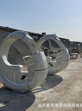 不锈钢景观脚踏喷水车户外成人踩水互动单车发电喷泉健身动感单车