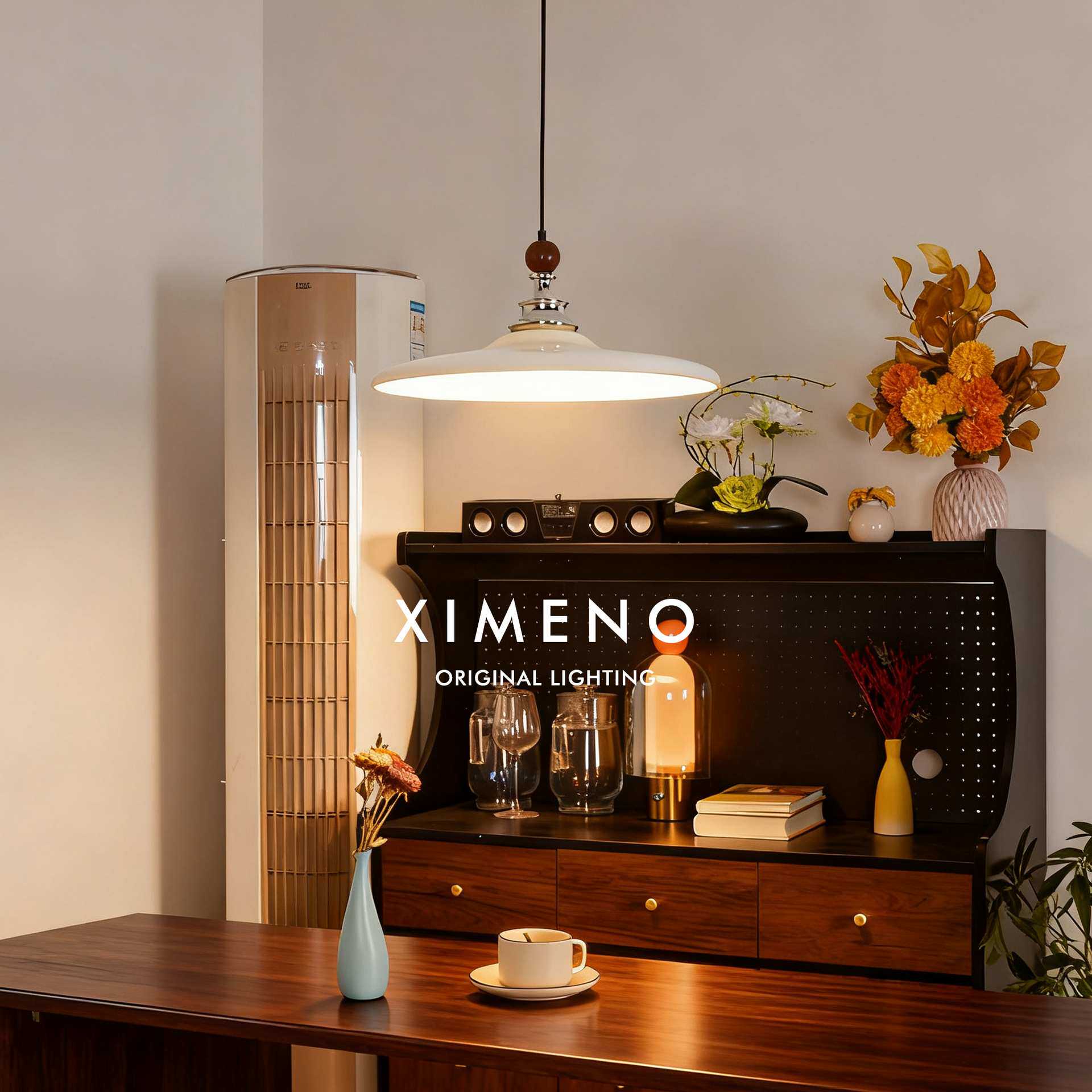 中古风护眼餐厅吊灯2025新款法式复古餐桌灯棋士圆桌灯具飞碟灯饰