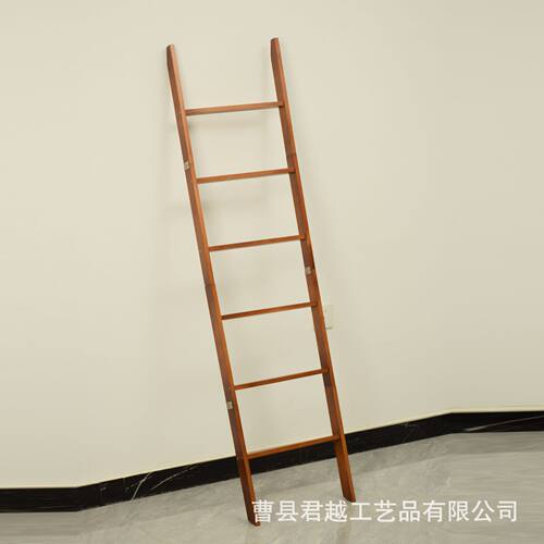 竹子浴室毛巾浴巾收纳架墙面毯梯折叠竹梯毛巾梯子靠墙装饰木架子