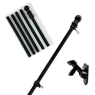 5节6ft户外1.8米防缠绕自由旋转旗杆黑色不锈钢旗杆