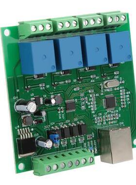 DC12V~24V4路网络继电器控制高低电平触发支持UDP模式TCP客主模式
