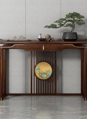 CSP1新中式乌金木玄关桌简约入户条案摆件玄关柜实木客现做清