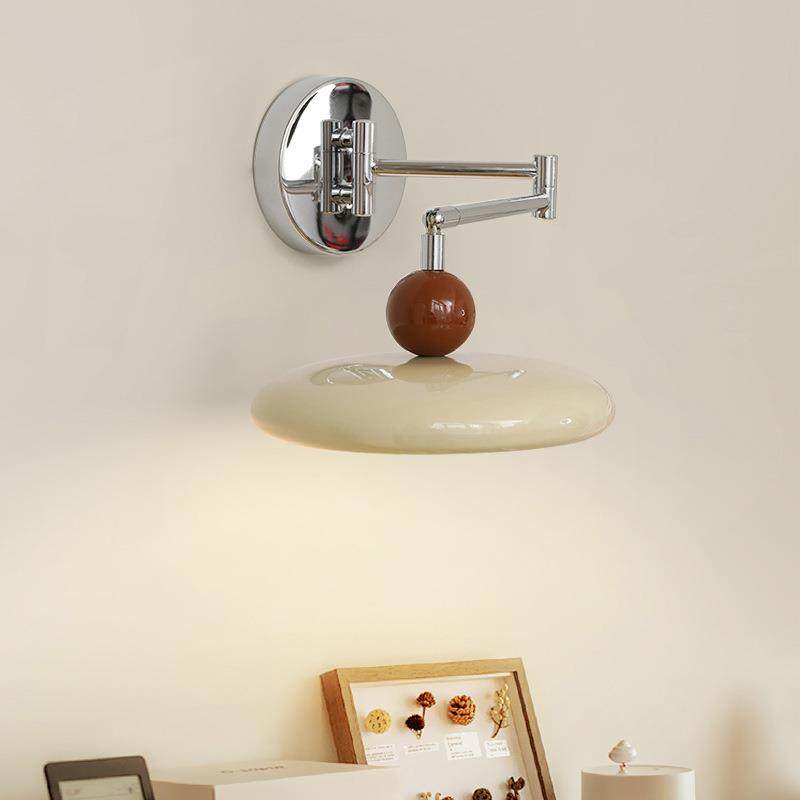 壁灯全光谱飞碟奶油风现代简约卧室床头灯可旋转中古客厅摇臂灯具,电子元器件市场,其它元器件,淘宝优惠券,粉丝福利购,淘宝优惠卷