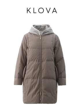 【KLOVA】冬季沙驼色假两件羽绒服 【H】 YZ3619(UN)