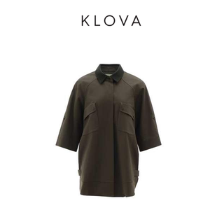 FW6015 春秋青苔绿巴恩风棉质风衣 KLOVA