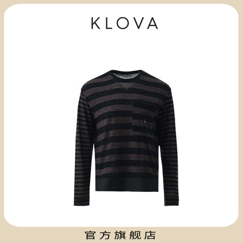 【KLOVA】春秋茶褐色针织条纹T恤TY5440(UN)