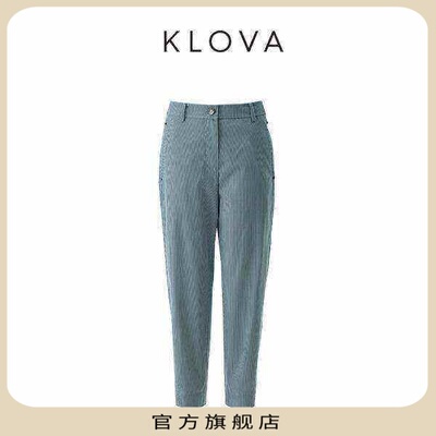 【KLOVA】春秋云水蓝条纹小萝卜裤KW5412(UN)