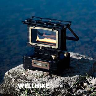 户外复古琉璃观火油灯炉户外煮茶灯炉小型双头煤油炉露营氛围灯炉