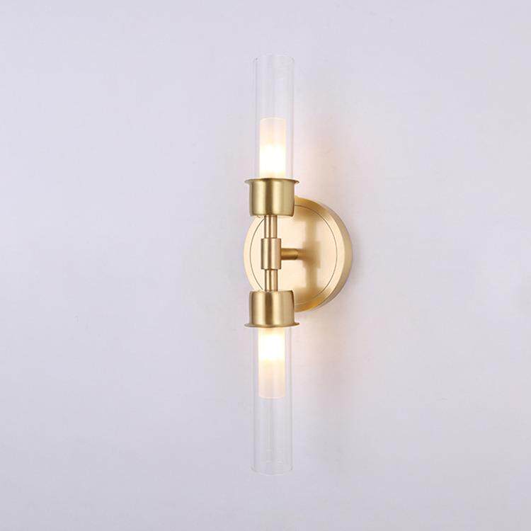 北欧全铜壁灯客厅卧室电视墙床头现代玻璃轻奢简约后现代创意壁灯
