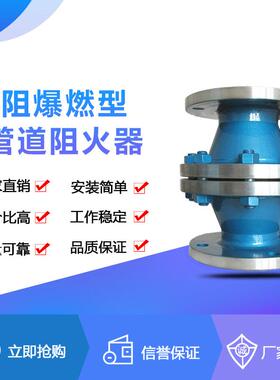 白湖阻火器 GZW-I型阻爆燃型管道阻火器 防爆DN15~DN1200