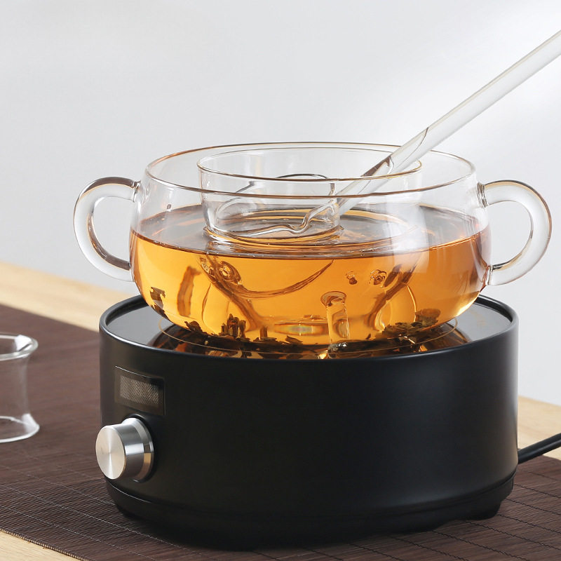 高硼硅玻璃煮茶碗老茶黑茶煮茶器泡茶碗茶道电陶炉分茶器茶勺