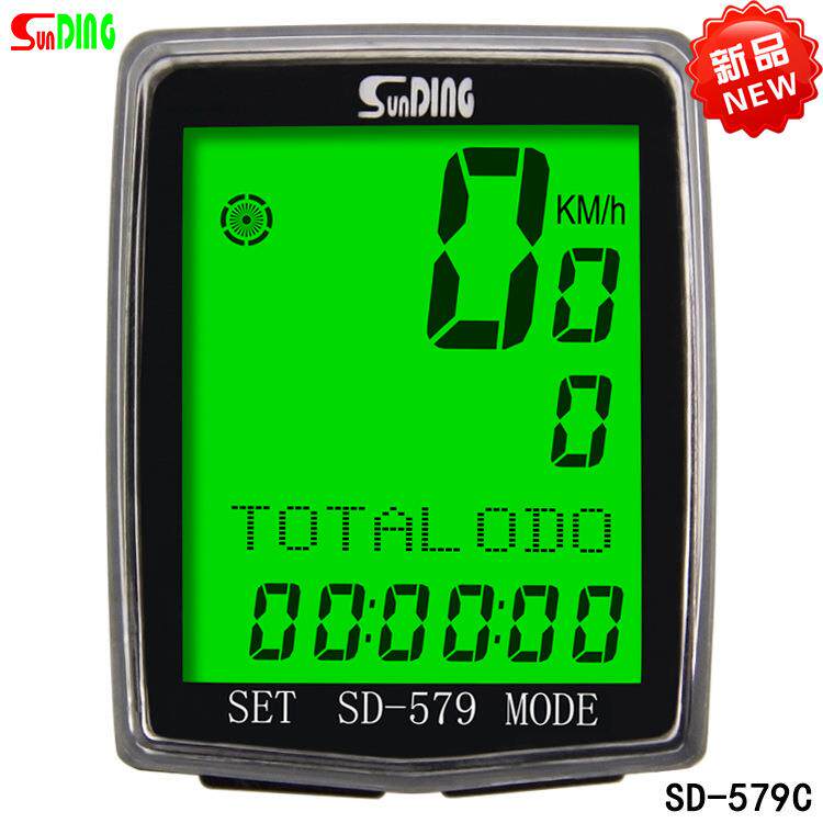 新款 SD-579 顺东码表 自行车码表有线 里程表 背光测速表 英文
