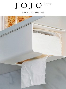 JOJOS L.PD.Naples.纸巾盒简约抽纸橱柜粘贴纸巾架壁挂式丨勒斯