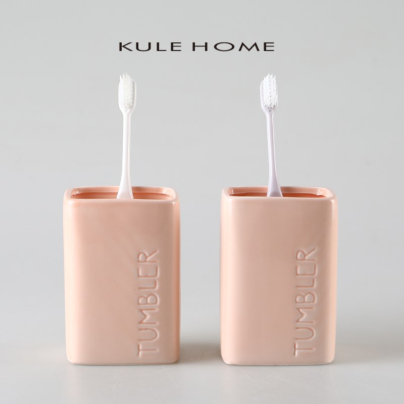 KULE HOME 韩版创意陶瓷洗漱杯情侣牙刷杯子欧式漱口杯家用刷牙杯