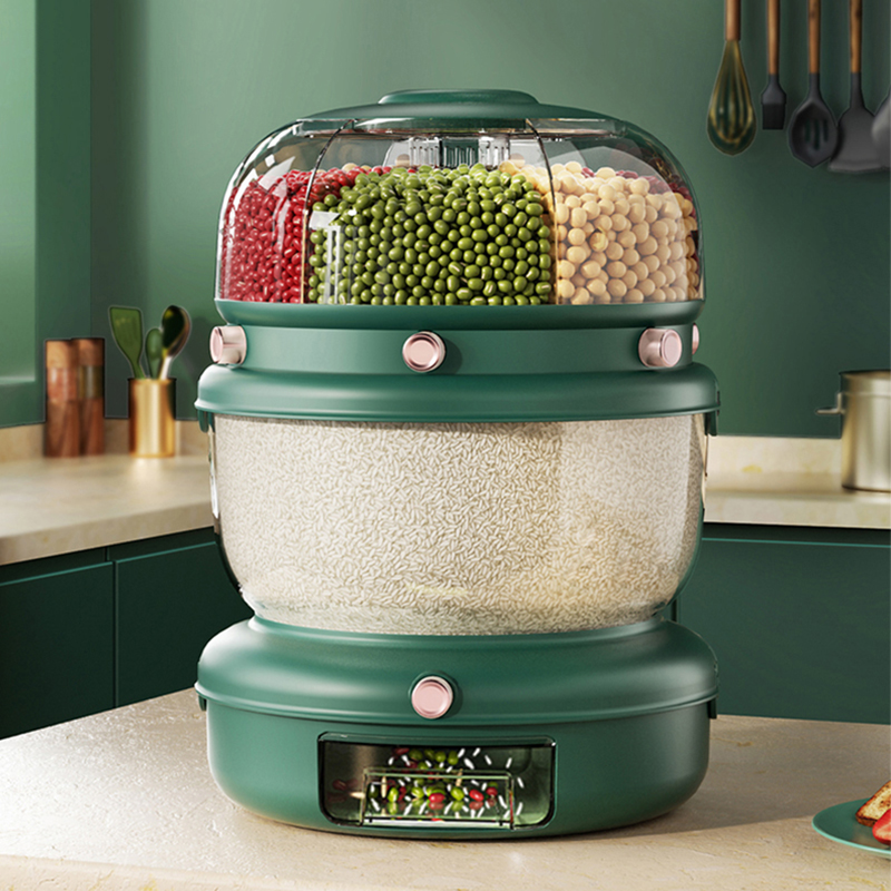 双层可旋转米桶防虫防潮密封家用多功能米缸储米箱五谷杂粮收纳盒