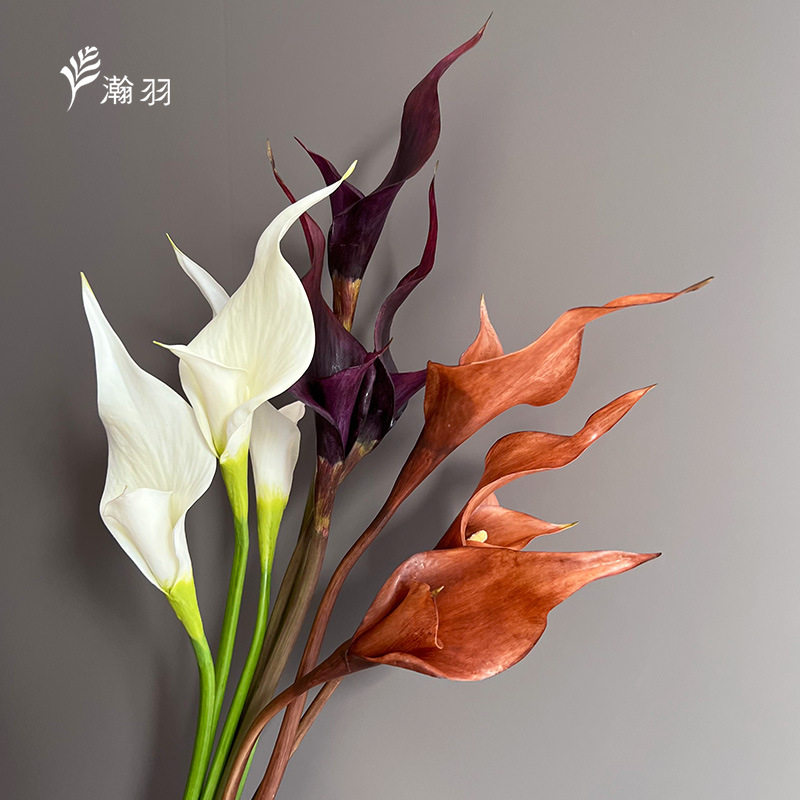 跨境婚庆手捧花材EVA大号马蹄莲仿真花 批发家居装饰花艺设计海芋