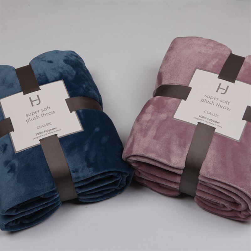 HJ毛毯夏季加大珊瑚绒法兰绒毯子厚床单盖毯双人毛巾被沙发空调被