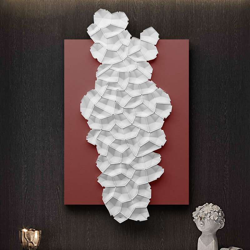 现代简约创意个性抽象高级立体木雕样板间装饰画客厅沙发背景挂画