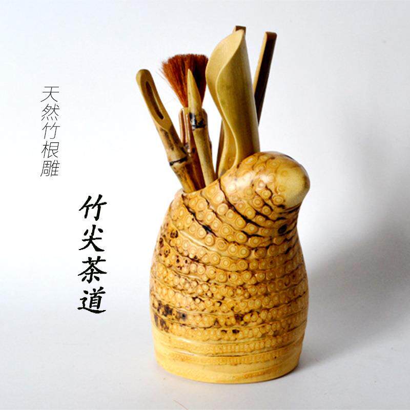 竹根六君子茶道厂家直销茶道茶具零配件竹根笔筒竹根天然原竹