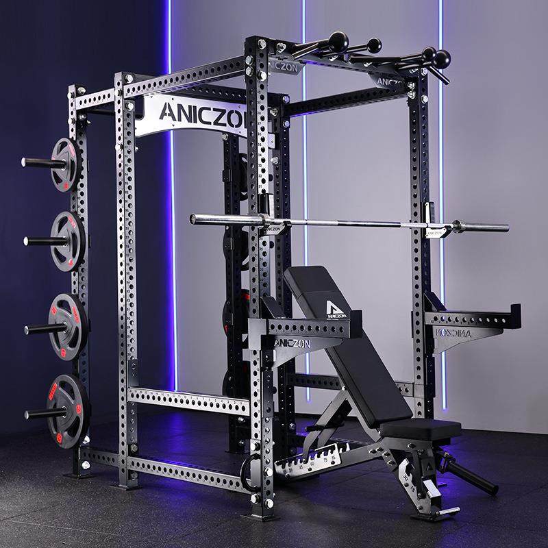 自由深蹲卧推架家用四立柱框式多功能杠铃训练龙门架商用器械