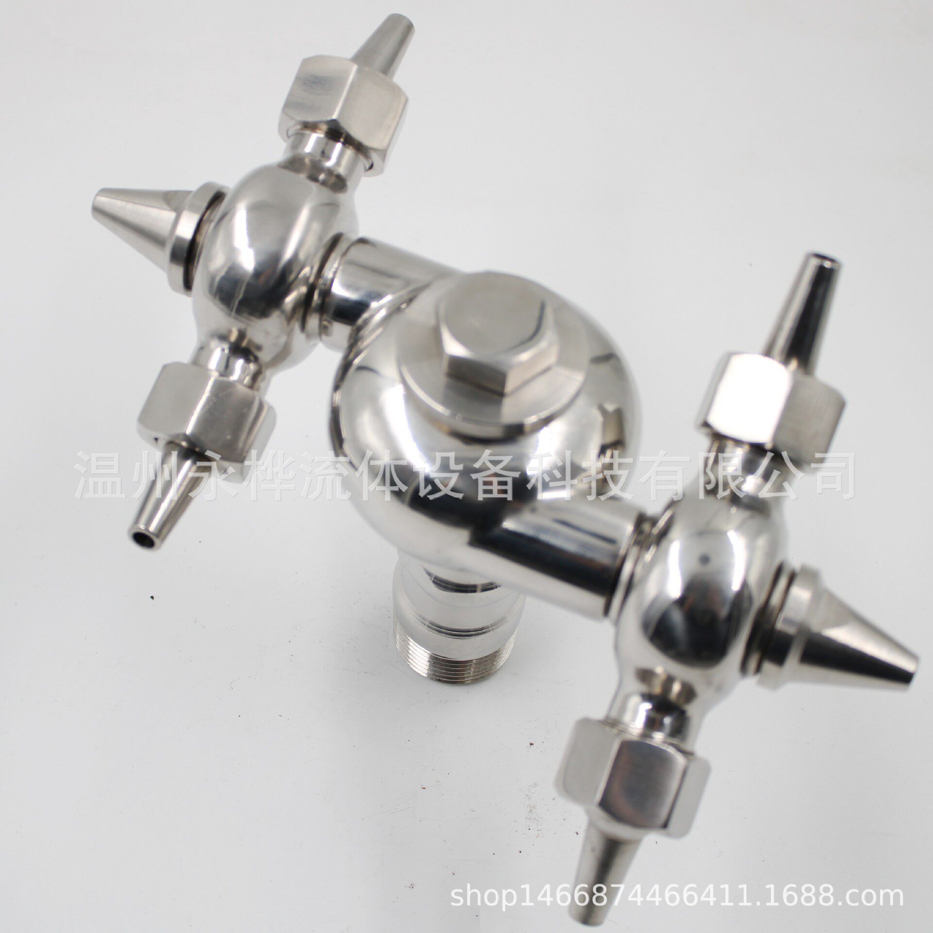 牛角旋转清洗器外牙万向洗罐器六角喷嘴水转刷罐器洒水器