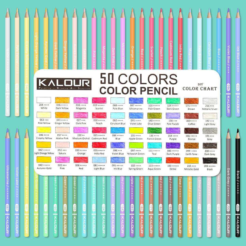 KALOUR50色彩铅专业美术彩铅画笔套装油性彩色铅笔跨境